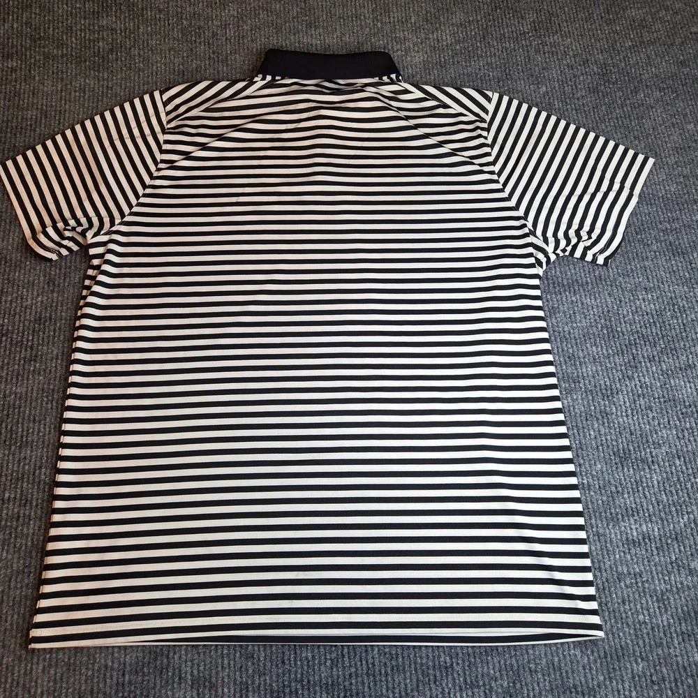 Nike Golf Dri-FIT Polo Shirt XXL Black & White Striped Golfing‎